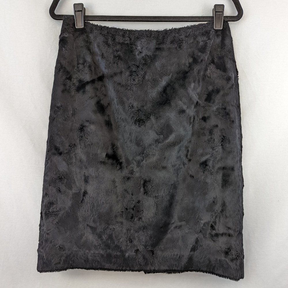 Georgiou Studio Black Faux Fur Skirt Size 8